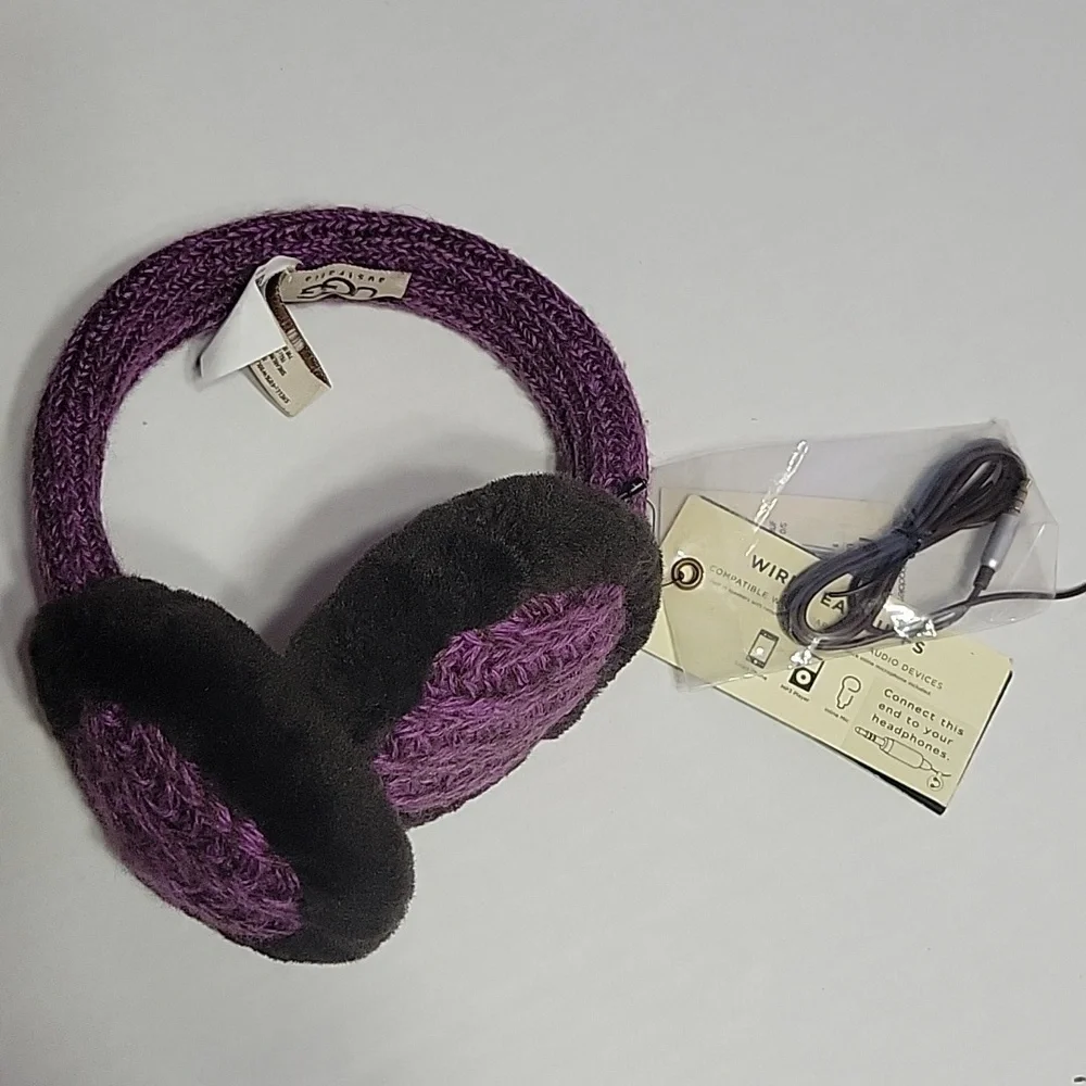 NWT Ugg Purple 'Nyla' Crochet Earmuffs/Headphones